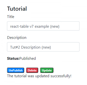 React Table example: CRUD App | react-table 7 - BezKoder