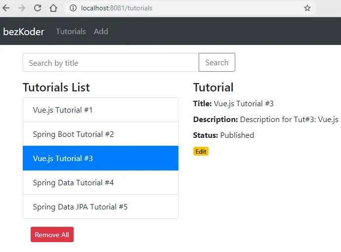 Spring Boot with Vue.js - BezKoder